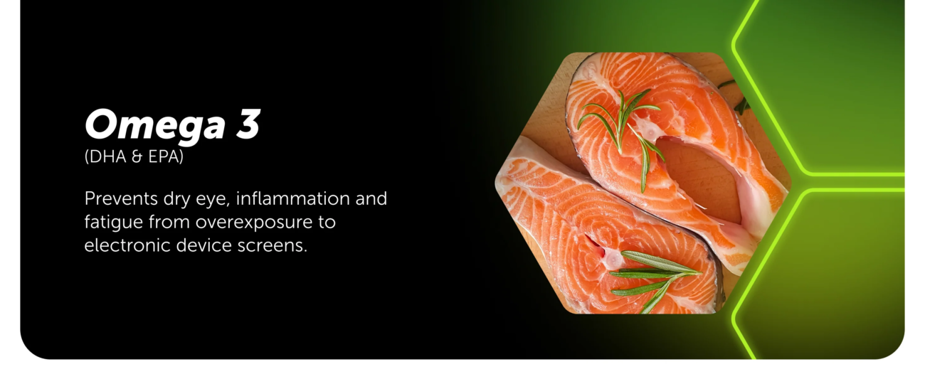 Zinc rich food supporting eye circulation visual signal transmission and eye strength