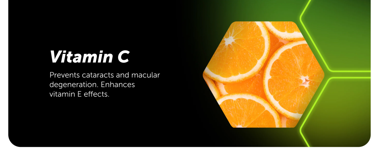 Vitamin C from oranges supporting eye health antioxidant protection and clear vision