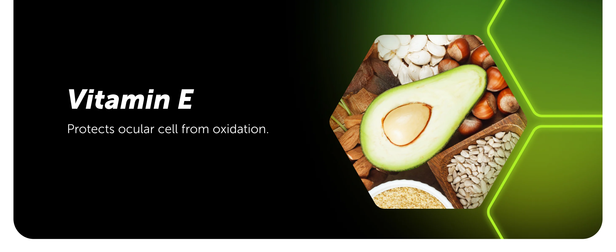 Vitamin E antioxidant supporting eye cell protection and reduced vision loss risk